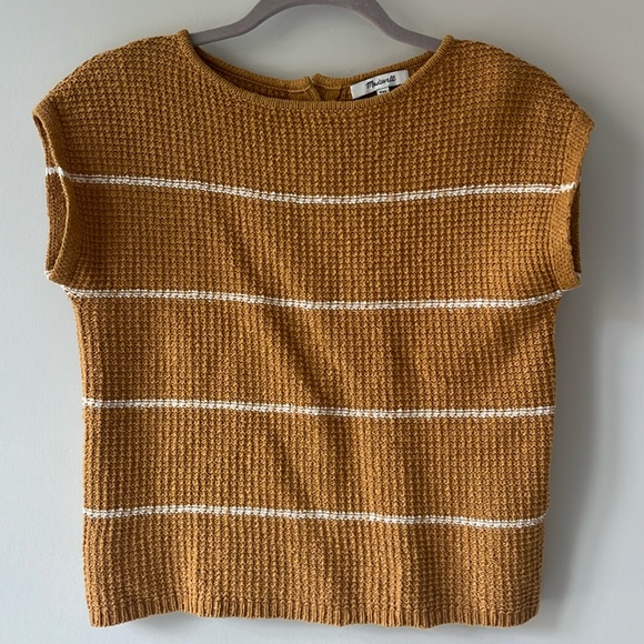 Madewell Tops - EUC Madewell boatneck button-back sweater tee in stripe XXS